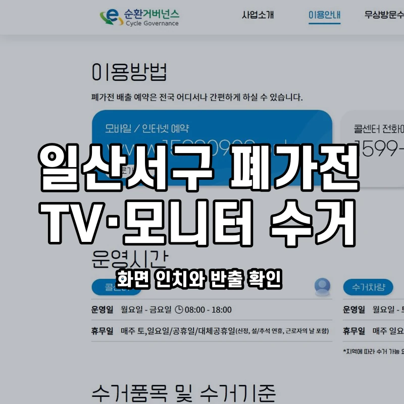 공식 이용안내와 일산서구 디스플레이 크기·운반 안내