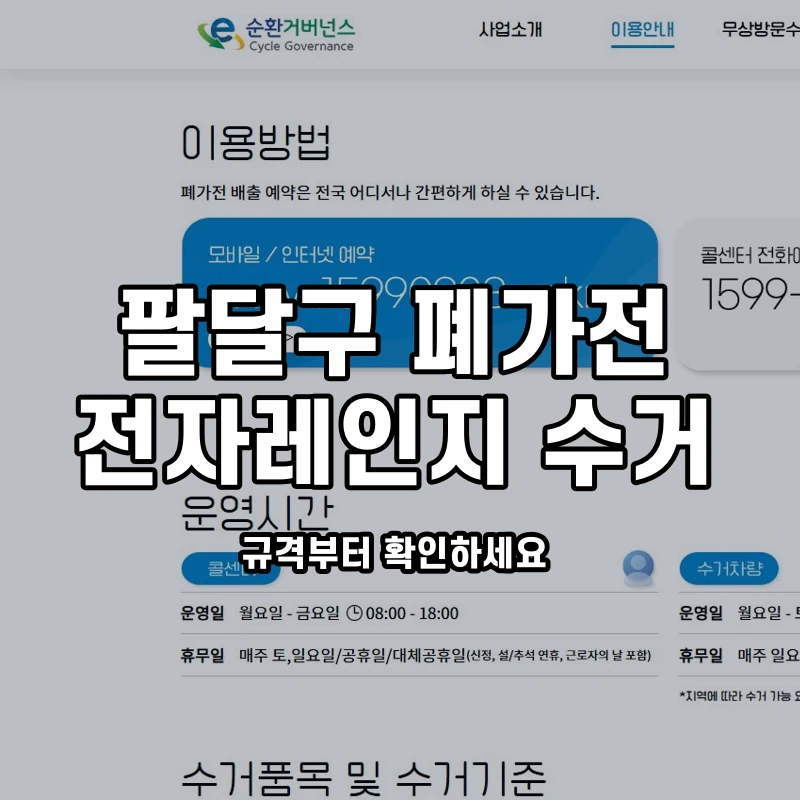 공식 이용안내와 팔달구 전자레인지 규격 확인 안내
