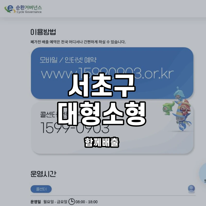 e순환거버넌스 공식 대형·소형 폐가전 수거 안내 화면